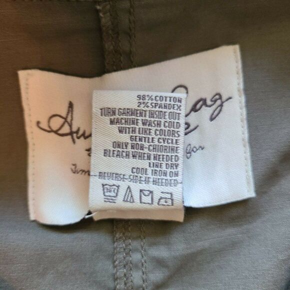 American Rag Olive Green Military Utility Jacket Sm Button Front Epaulette Crop - Picture 10 of 10